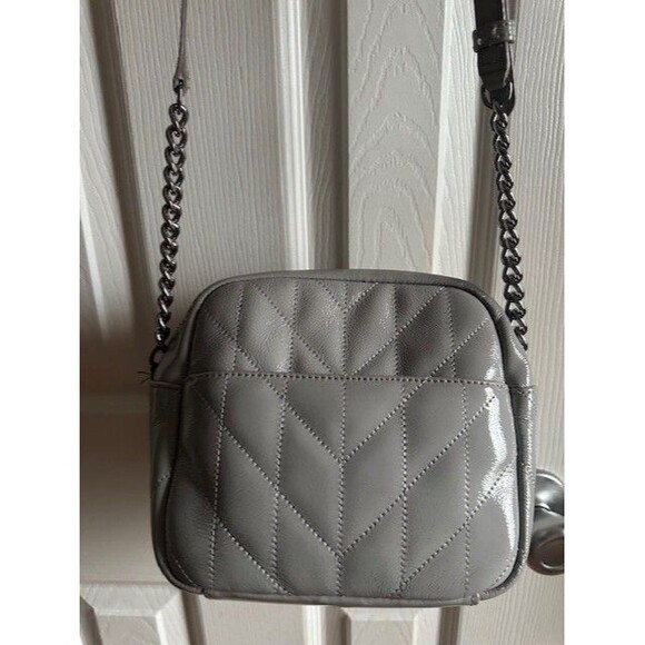 KARL LAGERFELD Bag Lafayette Crossbody - Smoke Gray Glazed Leather Bag - Picture 2 of 7
